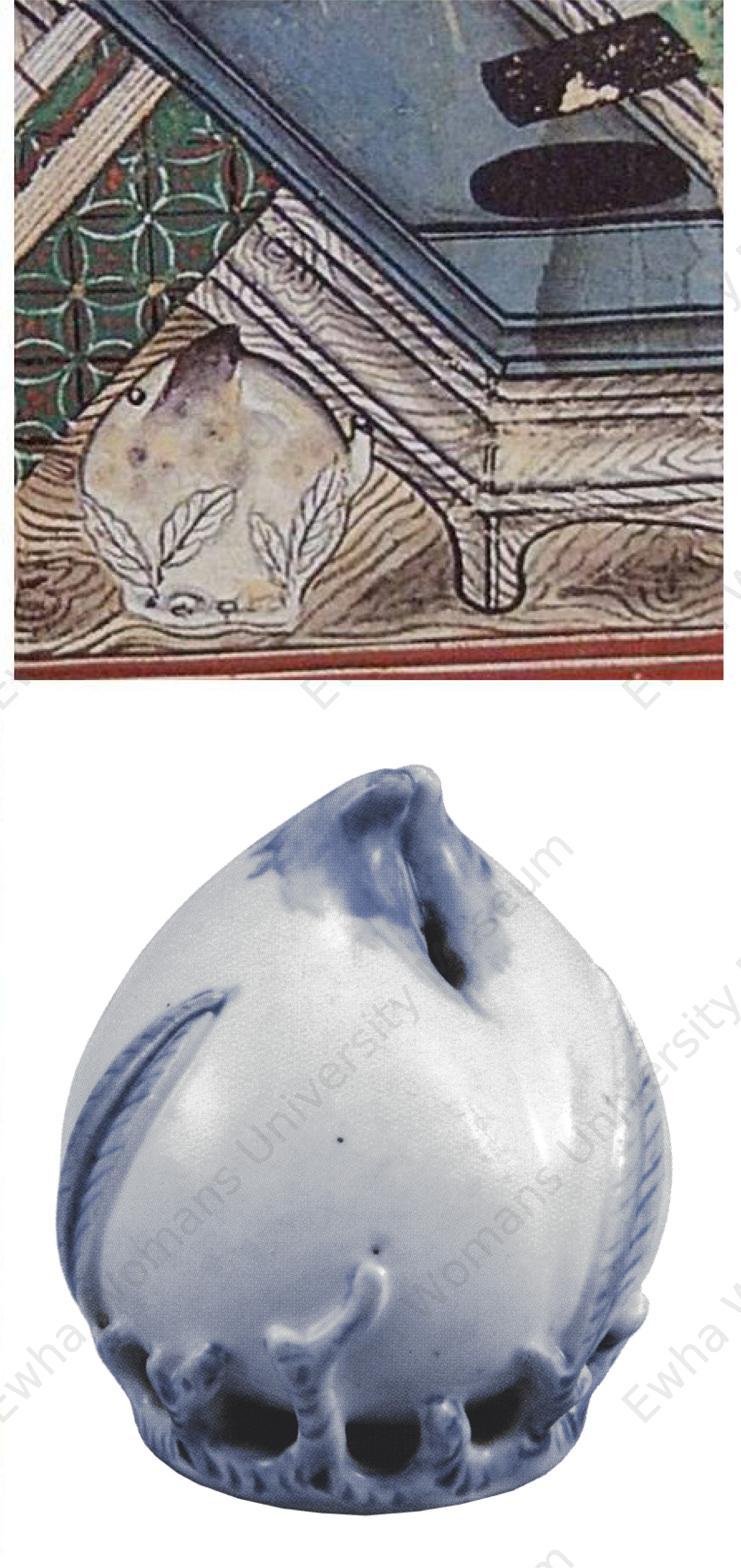 岡本為治 帝展出品作】 倣古双耳貼花文長頸瓶 大正～昭和初期 K0217E 美術品・アンティーク・コレクション